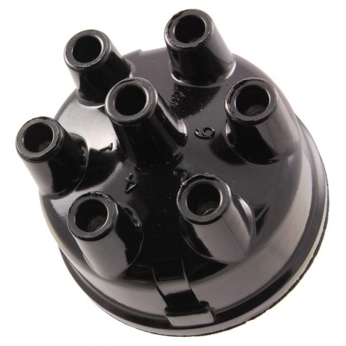 Dennis Carpenter Distributor Cap - 6 cylinder - Black - 1948-60 Ford Truck, 1966-74 Ford Bronco, 1949-71 Ford Car   7HA-12106