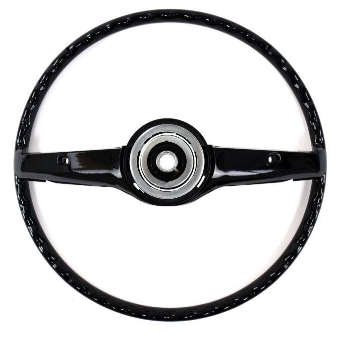 ACP Steering Wheel 2-Spoke Deluxe Woodgrain Black FM-ES008F