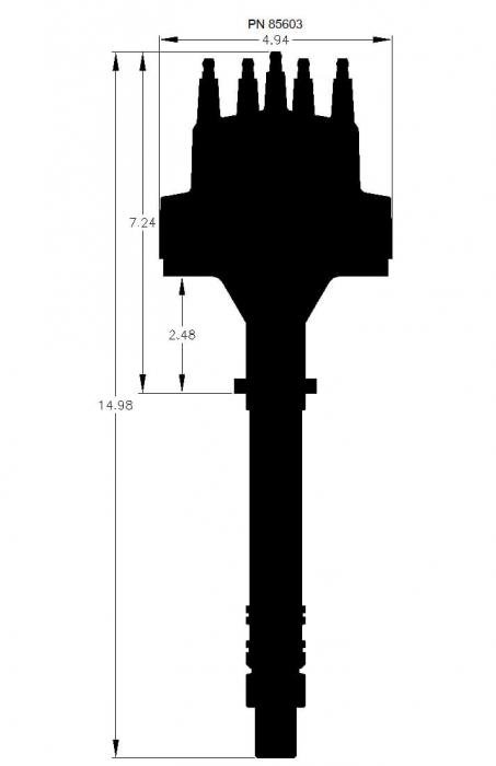 HEI Distributor; Chevy Small and Big Block V8 ; Melonized Steel Gear; Black  Cap