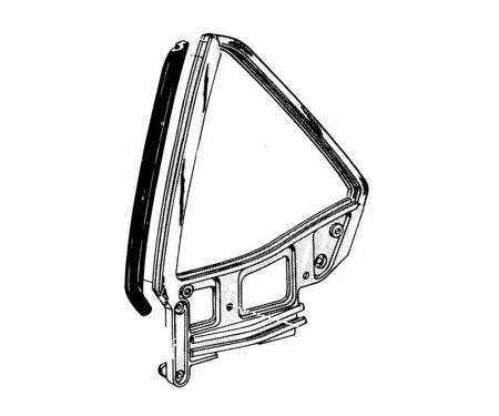 Daniel Carpenter 1971-73 Fastback Quarter Window Vertical w/s RH D1ZZ-6330146-O