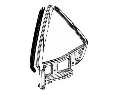 Daniel Carpenter 1971-73 Fastback Quarter Window Vertical w/s RH D1ZZ-6330146-O