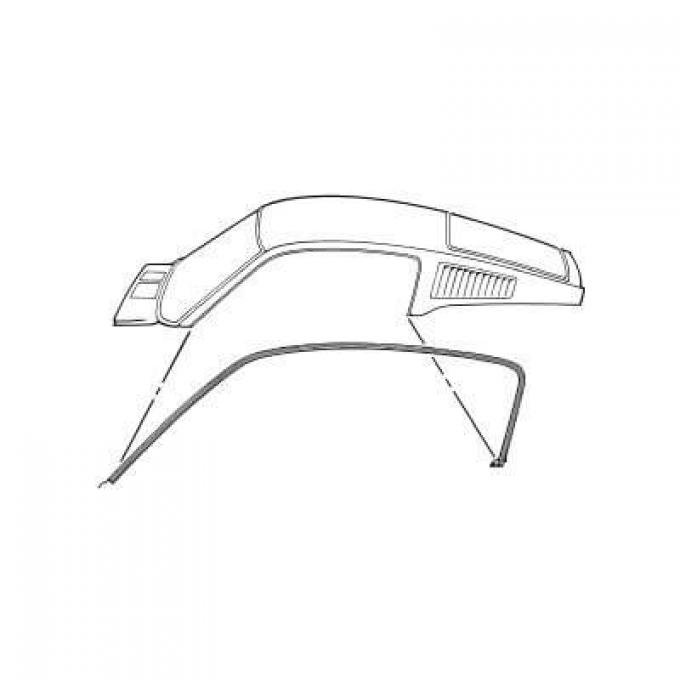 Scott Drake 1967-1968 Ford Mustang Fastback Roof Rail Seal C7ZZ-6351222-3A