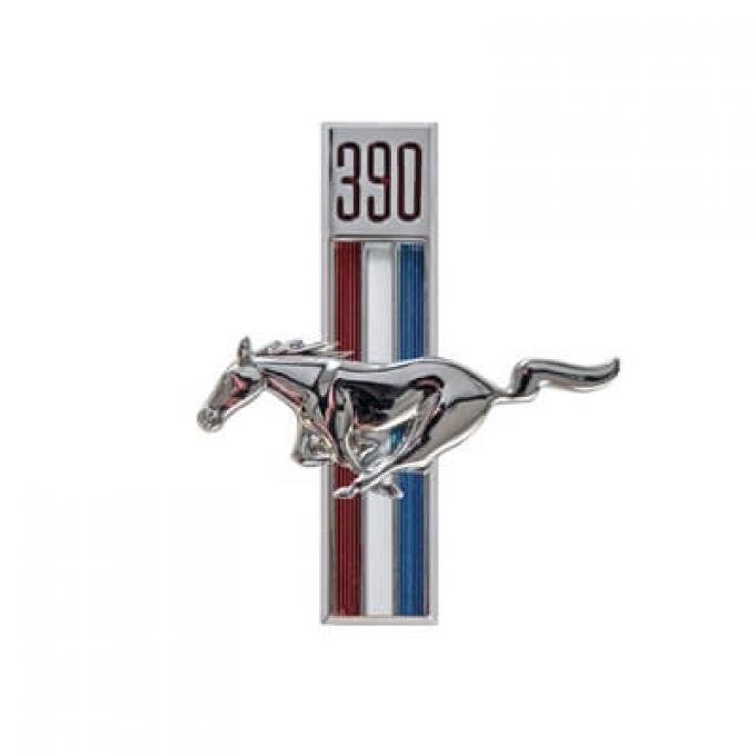 Scott Drake 1967-1968 Ford Mustang Fender Emblem ,390 Running Horse, Driver Side C7ZZ-16229-D