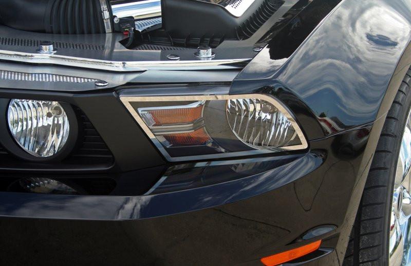 American Car Craft 2010 2012 Ford Mustang Headlight Trim Polished 2pc