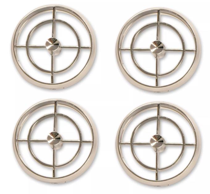 Air Conditioner Register Set - 4 Pieces - Round Chrome Plastic