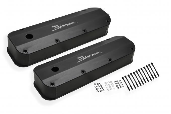 Holly Sniper EFI Valve Cover, Fabricated Aluminum, Ford Big Block, Black Finish 890007B