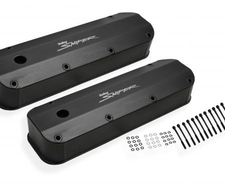 Holly Sniper EFI Valve Cover, Fabricated Aluminum, Ford Big Block, Black Finish 890007B