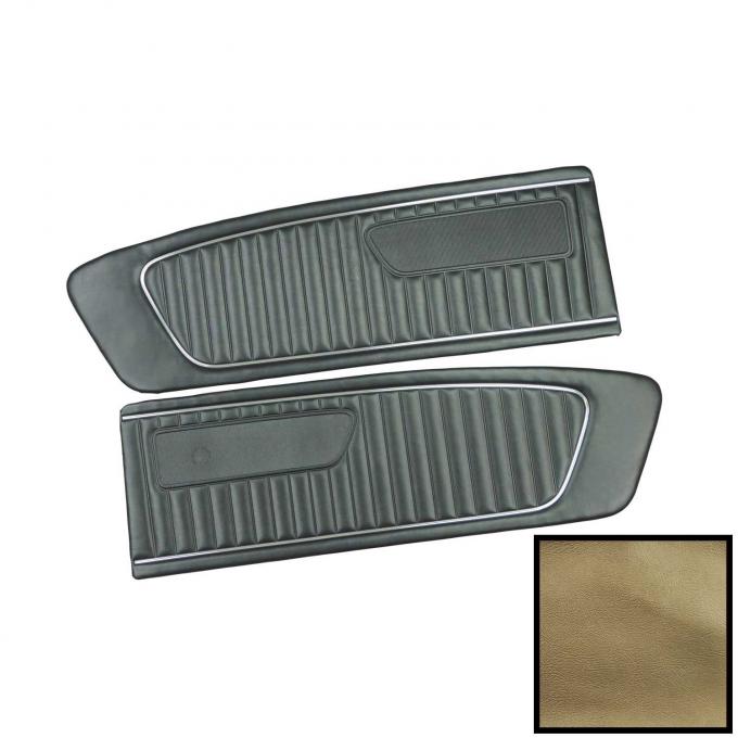 PUI Interiors 1966 Ford Mustang Standard Ivy Gold Front Door Panels D665