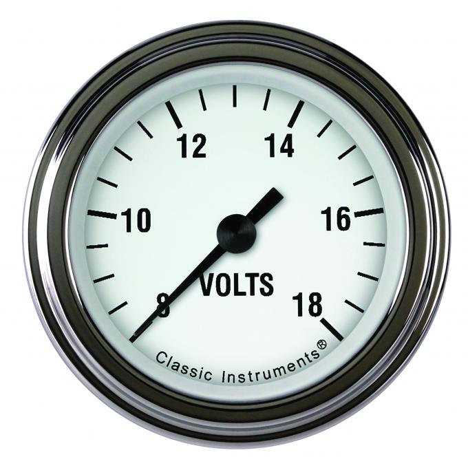 Classic Instruments White Hot 2 1/8" Voltage Gauge WH130SLF