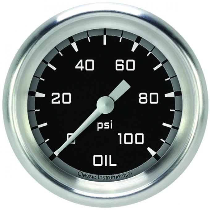 Classic Instruments Autocross Gray 2 5/8" Oil Pressure Gauge AX381GAPF