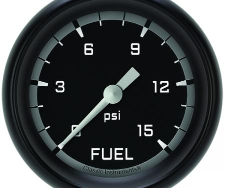 Classic Instruments Autocross Gray 2 5/8" Fuel Pressure Gauge, 15 Psi AX345GBPF