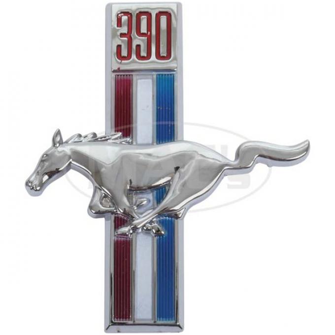 Ford Mustang Fender Ornament - Running Horse Under 390 - Left