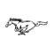 Ford Mustang Decal - Running Horse - Silver - 8 High - Left