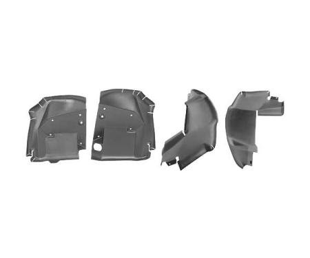 Ford Mustang Fender Splash Shields - Right & Left - Front &Rear - 4 Pieces - Except Shelby GT 350 & 500 - Rear Will Not Fit Boss 429