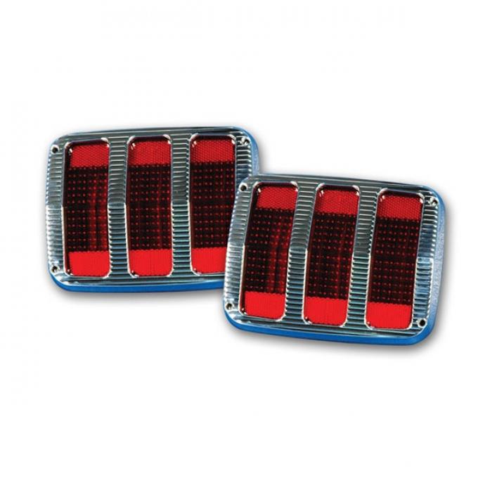 Mustang Billet Taillight Bezels, OEM Style, 1965-1966