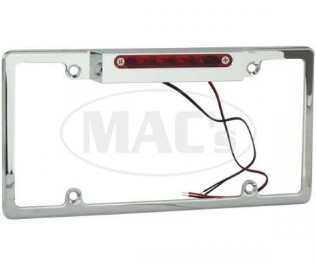 Billet License Plate Frame With 3rd Brake Light