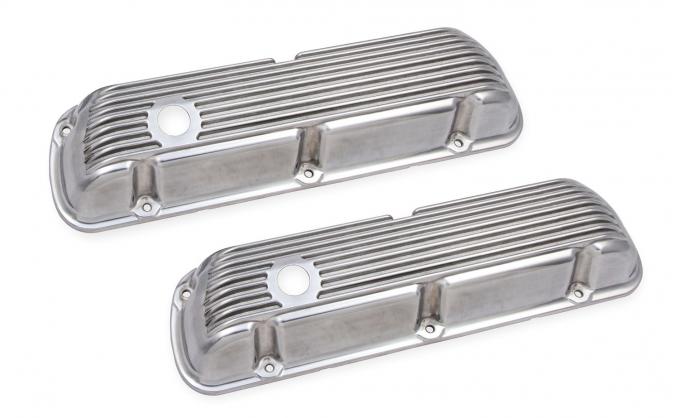 Mr. Gasket Cast Aluminum Valve Covers Pair, Polished 6861G