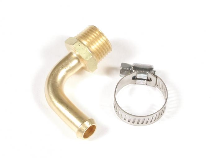 Mr. Gasket Fuel Line Fitting, 3/8 Inch NPT to 3/8 Inch Hose Barb, 90 Degree, Brass 2966