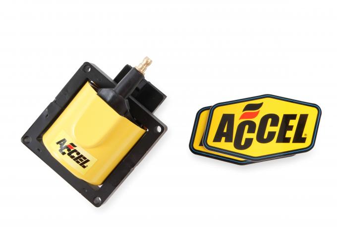 Accel Ignition Coil, SuperCoil, 1984-1998 Ford EEC-IV, Yellow, Individual 140012