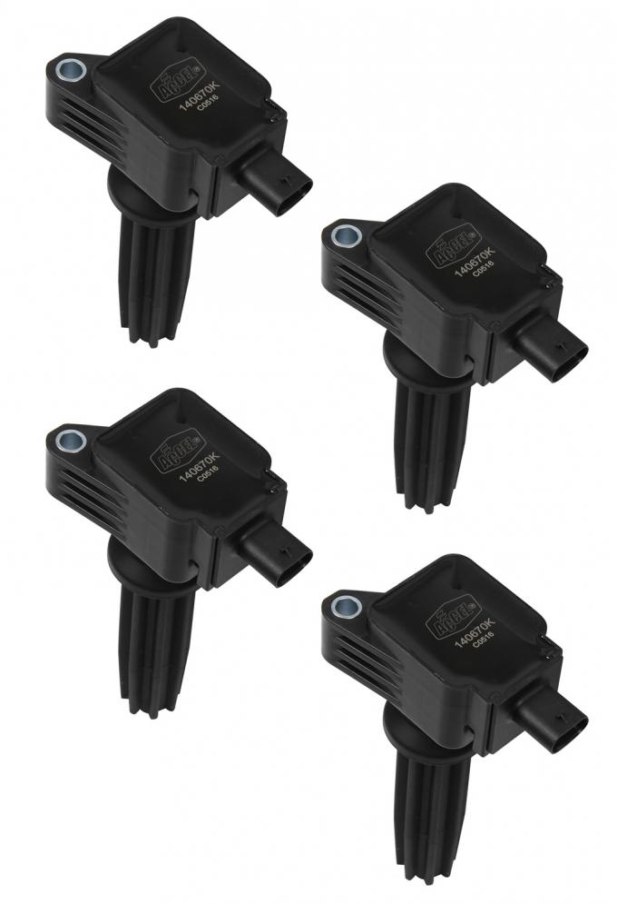 Accel Ignition Coil, SuperCoil, 2012-2017 Ford EcoBoost 2.0L/2.3L, L4, Black, 4-Pack 140670K-4