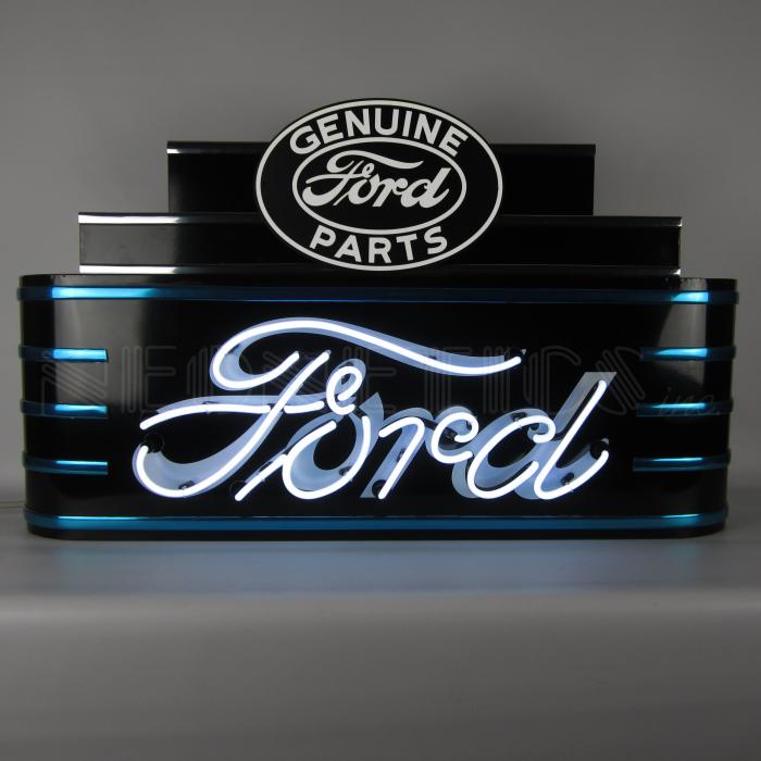 Neonetics Big Neon Signs in Steel Cans, Art Deco Marquee Ford Neon Sign ...