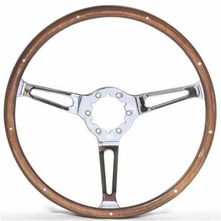 Volante S6 Sebring Steering Wheel, with Slotted Chrome Spokes & Wood ...