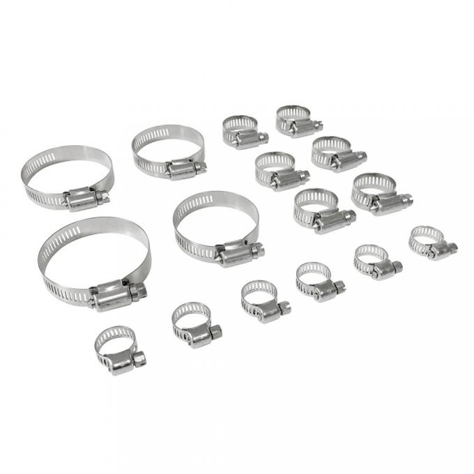 Ford Mustang Radiator Hose Clamp Set, Stainless Steel, with FoMoCo Logo ...