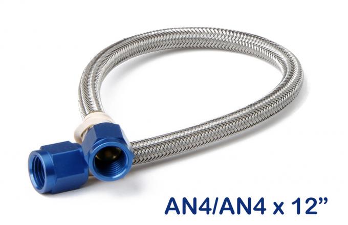 NOS Stainless Steel Braided Hose -4AN 1-Foot Blue 15210NOS