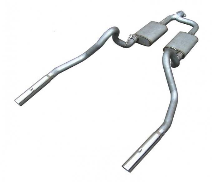 Pypes Cat Back Exhaust System 9804 Mustang V6 Split Rear Dual Exit 2.5