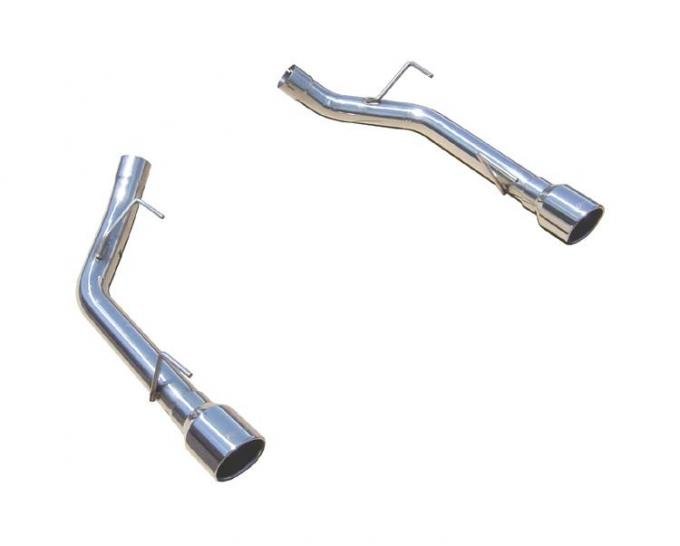 Pypes Axle Back System Split Rear Dual Exit Hardware Incl 2.5 in Intermediate Pipe And Tailpipe Natural 409 Stainless Steel Muffler Not Incl Black Tips Exhaust SFM62SSB