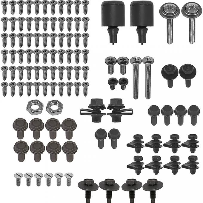 Mustang Fastback 126 Piece Folding Seat / Trap Door Fastener Kit, 1967