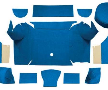 OER 1967-68 Mustang Convertible Nylon Loop Trunk Carpet Set with Boards - Medium Blue A4079A41