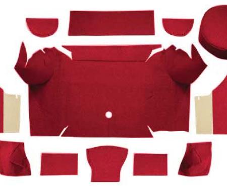 OER 1967-68 Mustang Convertible Nylon Loop Trunk Carpet Set with Boards - Maroon A4079A15