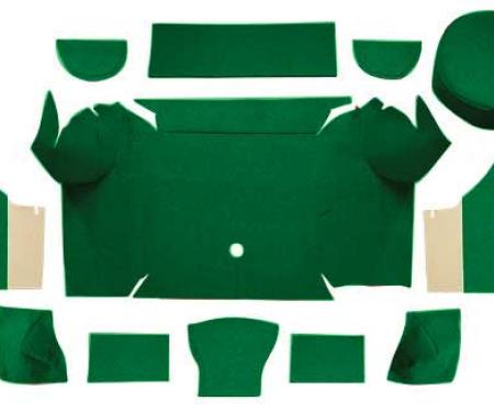 OER 1967-68 Mustang Convertible Nylon Loop Trunk Carpet Set with Boards - Green A4079A39